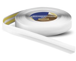 DQ-PP ZACHTE PLINT - 5 m - Wit - 18 x 18 mm - PVC - zelfklevend - knikhoek plinten rubberen strip plint hoekprofiel afsluitstrip vloerlijst