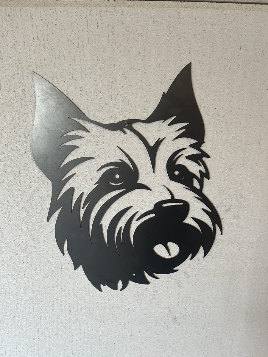 Metalen Hond - Westie - Wanddecoratie Cortenstaal