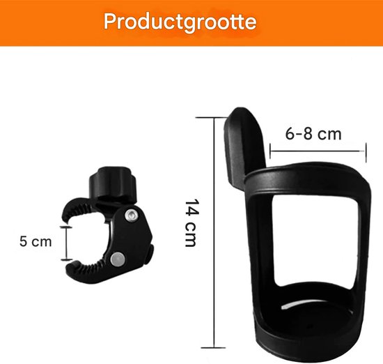 Flessenhouder voor Fiets - 360° Draaibaar Zonder Schroeven, Geschikt voor Drinkflessen en Babyflesjes op Stuur of Mountainbike van Merkloos — afbeelding 5
