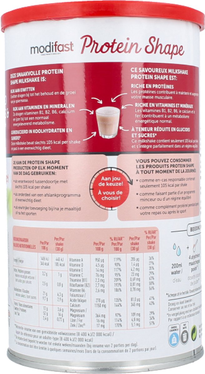 Modifast Protein Shape - Milkshake - Aardbei - 420 g van Merkloos — afbeelding 3