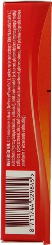 Doosje met ingrediëntenlijst, met de tekst 'INGREDIËNTEN', barcode en '7 711744 029845'.