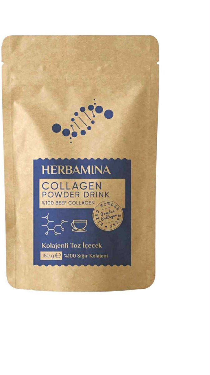 Herbamina Collageen Poederdrank - voor huid, haar en nagels - 150 gr