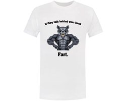 If They Talk Behind Your Back, Fart Heren T-shirt - wolf - scheet - scheetje laten - meme - grappig - shirt
