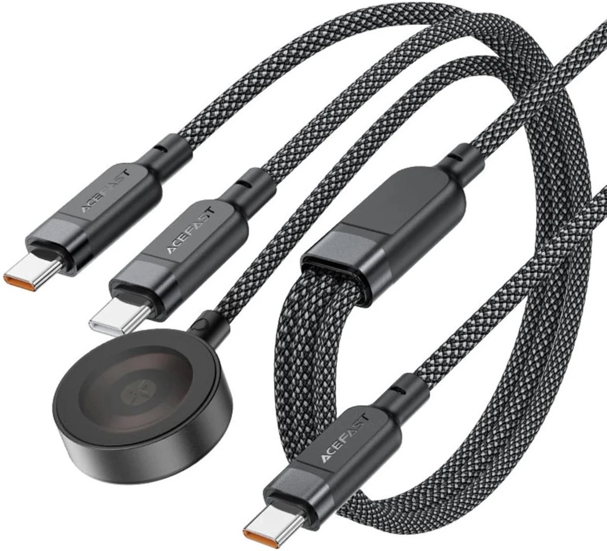 Acefast 3In1 Kabel C6-11 Usb-C Naar Qi 100W 1,2M Voor Laptops En Audiosets