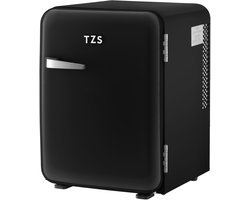 TZS First Austria Mini koelkast - Minibar - 40 liter - Vrijstaand - Volledig stil 22dB - Retro - Zwart