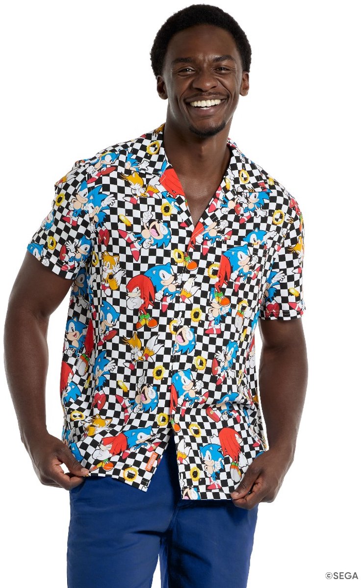 OppoSuits Sonic Retro Rings Hawaiian - Heren Blouse - Mannen Shirt - Korte Mouwen - Zomer Outfit - Maat XL