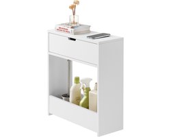 SoBuy BZR48-W Badkamerkastje - Wit Houten met Lade
