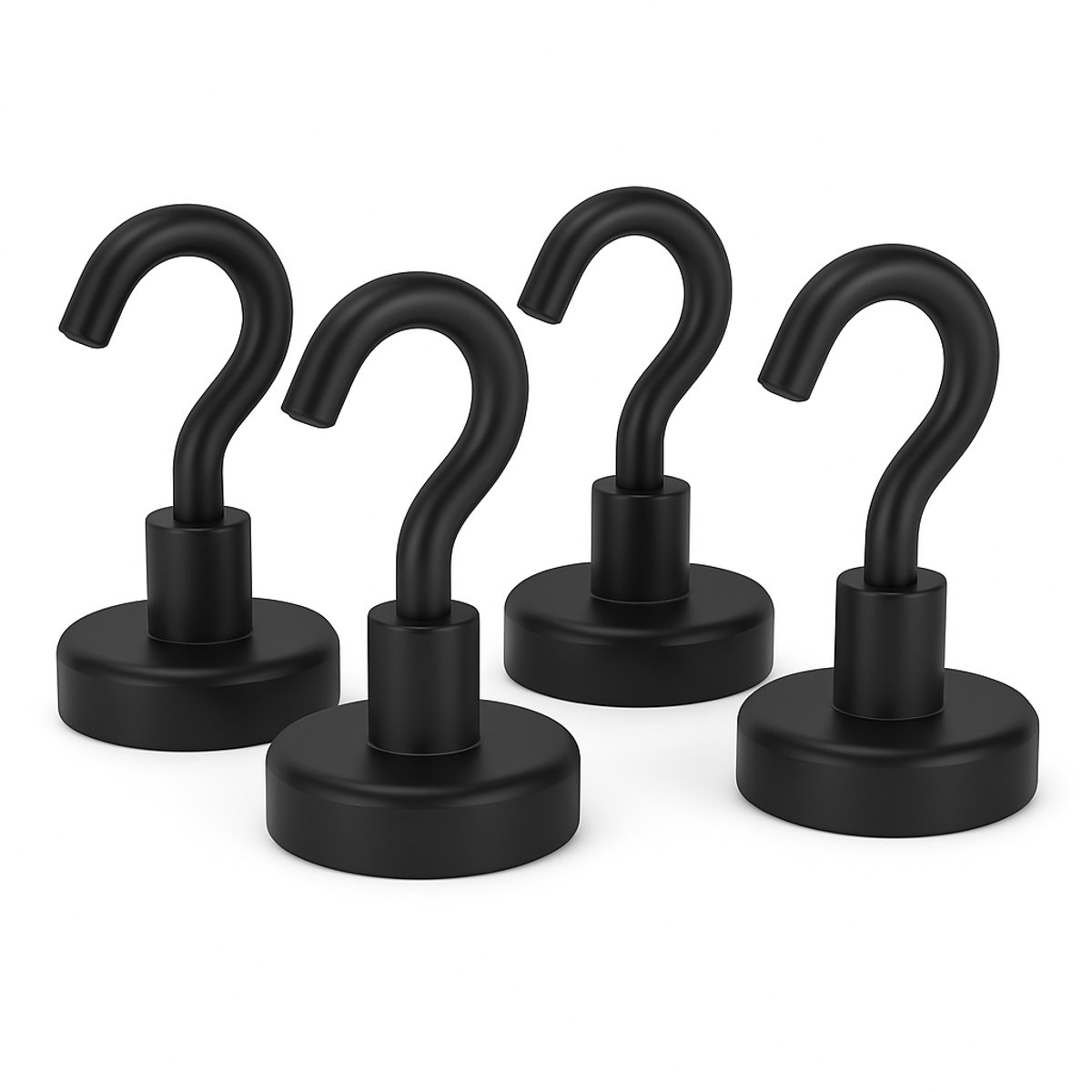 Brute Force Zwarte Haakmagneten – Magneet met Haak – 32mm – 4 stuks – Epoxy Coating