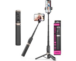 LEVANTU 3 in 1 Selfie Stick Tripod - Selfiestick Universeel - Foto en Video - Bluetooth Afstandsbediening - Telefoonhouder - Telefoon statief