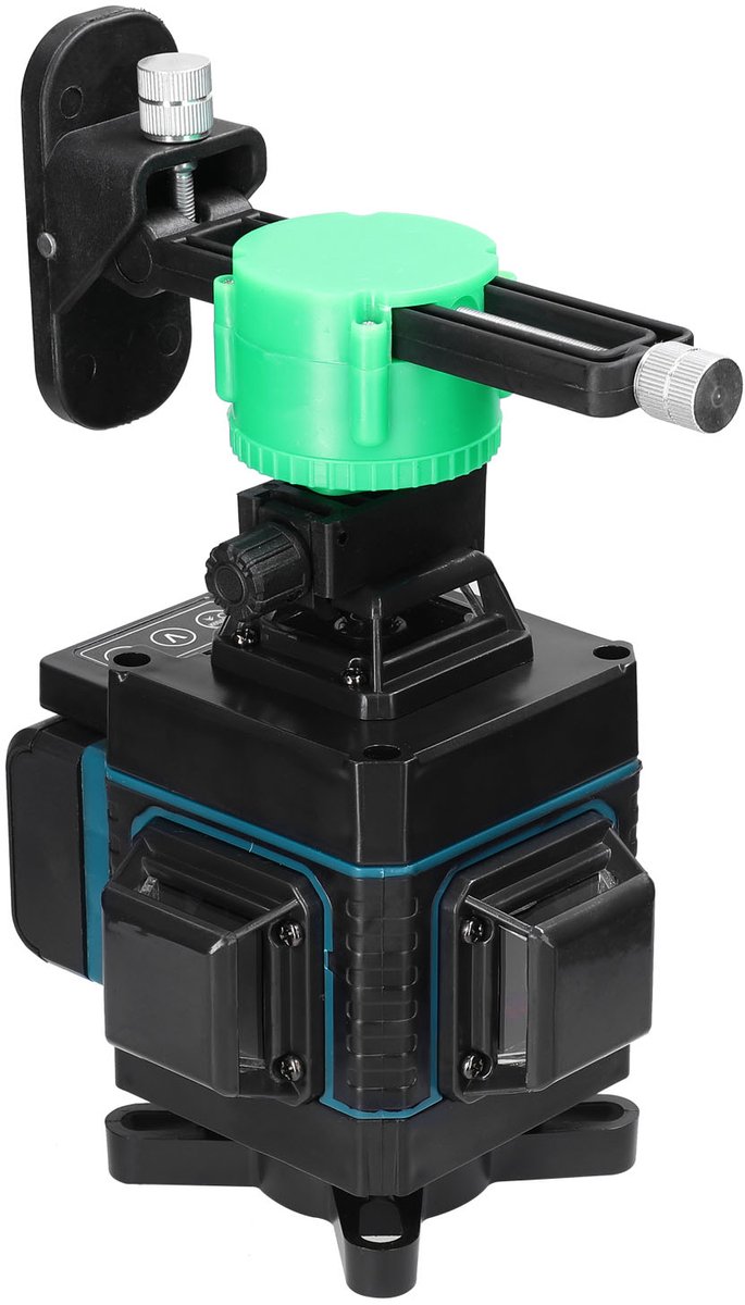 Laserwaterpas 16 Lijnen Groen – Zelfnivellerende Kruislijnlaser met Statief, Afstandsbediening & 2 Accu's