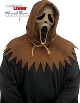 Fun World Ghostface Masker Vogelverschrikker met Capuchon Horror Verkleedaccessoire Halloween Masker Scream Masker voor bij Halloween Kostuum Volwassenen voor bij Scream Kostuum - Officiële Licentie - Masker met Capuchon