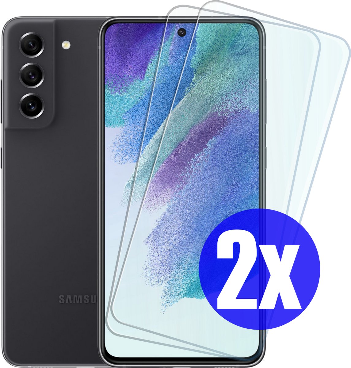 Screenprotector geschikt voor Samsung S21 FE (Fan Edition) - Gehard Glas - Tempered Glass Armor Screen Cover - 2 Stuks