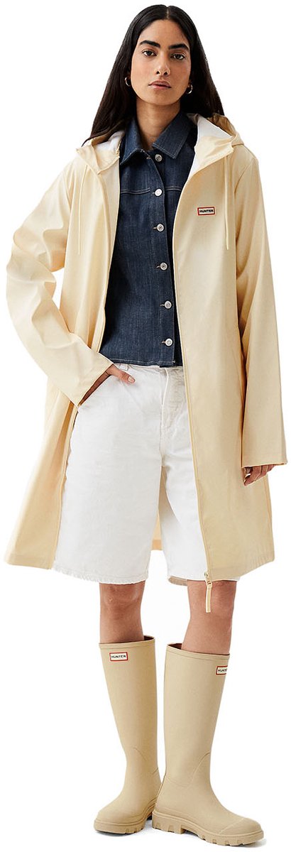 Hunter - Andrea PU Raincoat Unisex Regenjas Gravel - Maat L