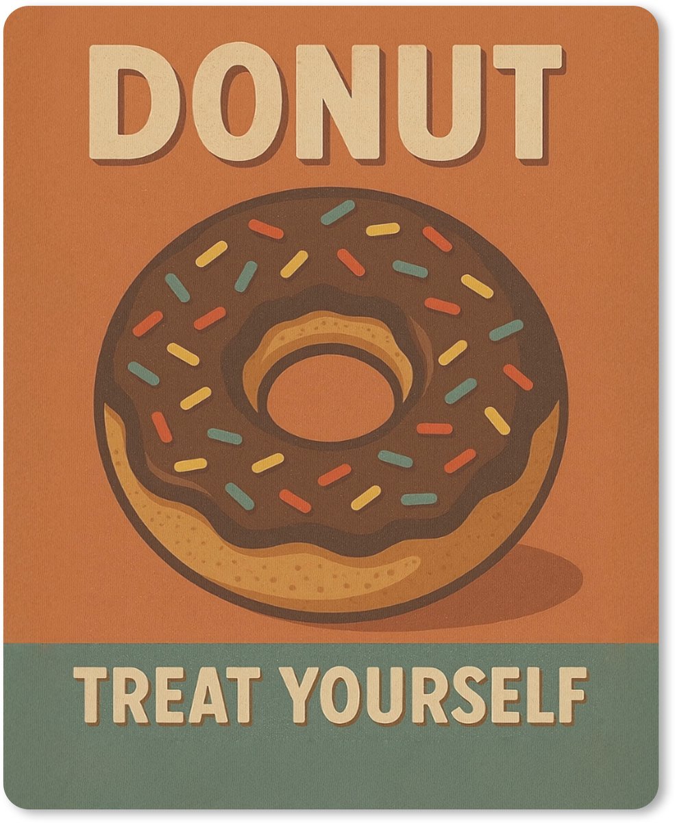 Muismat 19x23 cm - Mousepad Donut - Spikkels - Kleurrijk - Quote - Muismatten