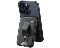 ESR Grip Wallet Stand | Magnetische Kaarthouder | Compatibel met MagSafe en HaloLock | Pasjeshouder voor 5 Pasjes | Portemonnee | Standaard | Vingerlus | Zwart