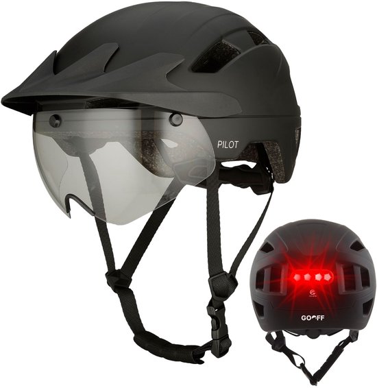 GOOFF® Pilot 4-in-1 Snorfiets Helm met Verlichting