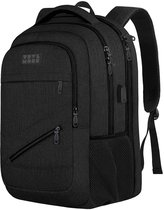 TRVLMORE Rugtas - 36L - 17 Inch - Laptop Rugzak met USB - Schooltas - Heren en Dames - Tas - Levenslange Garantie - Zwart