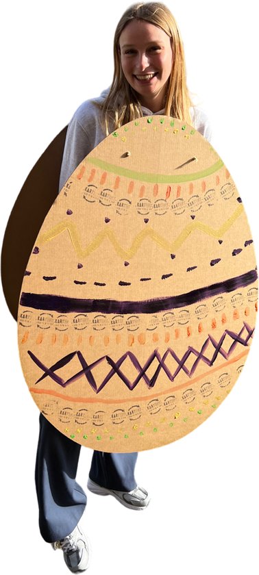 Kartonnen paasei verkleedkostuum - 76 x 100 cm - Kartent