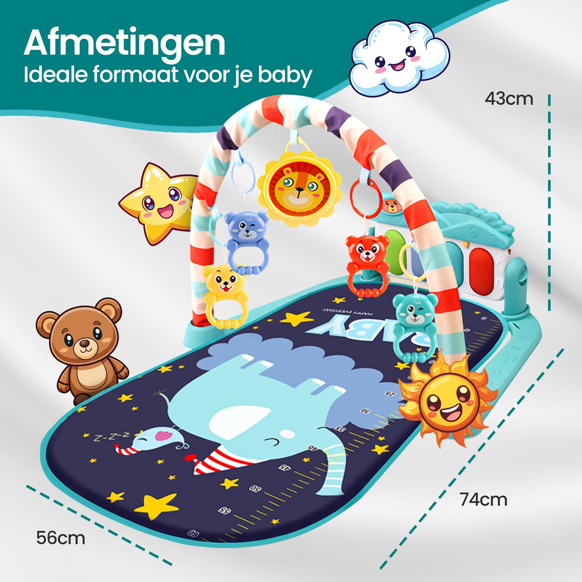 Velox Goods VL-504 Baby Gym met Fitness Piano thumbnail 2