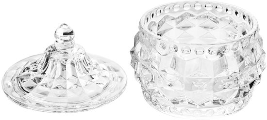 Clayre & Eef Pot de stockage Ø 10x11 cm Transparent Verre