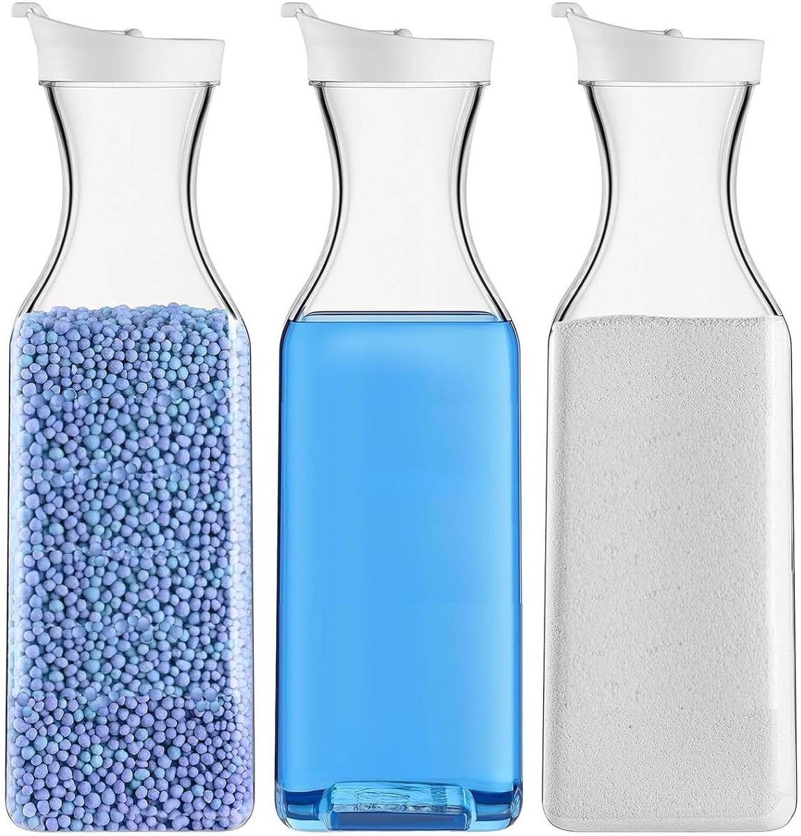 Ibenzoa® Wasmiddel en Wasverzachter Opbergset van 3 Stuks met Grote Capaciteit en Vochtdichte Afdichting