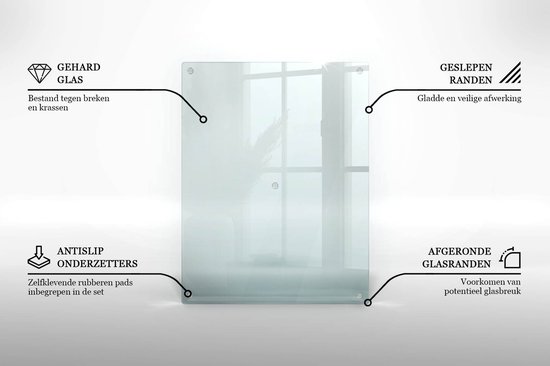 ARTHUB® Keuken achterwand spatscherm van glas 60x100 cm, 5mm gehard