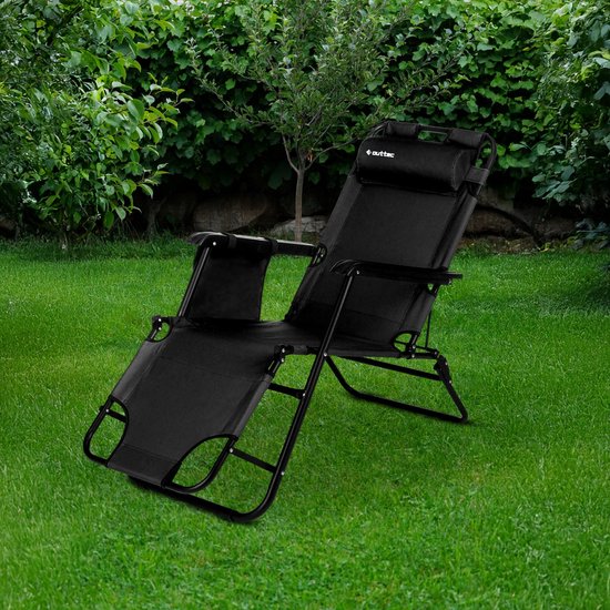 Outtec® 2-in-1 Strandstoel en Ligbed - Campingstoel - Ligstoel - Lounger - Tuinstoel - tot 150 kg - voor Tuin, Balkon, Strand, Camping van Merkloos — afbeelding 2