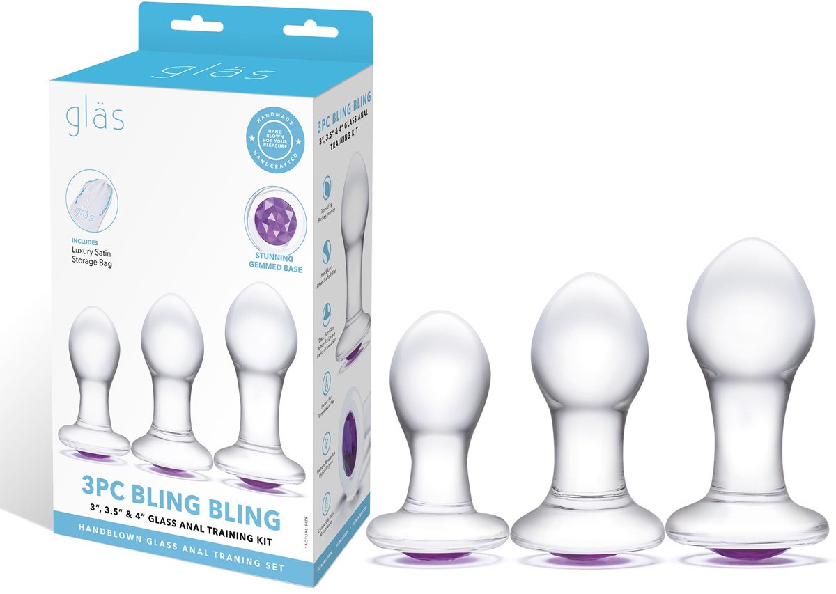 Glas - Bling Bling Glass 3 pc Anal Training Kit