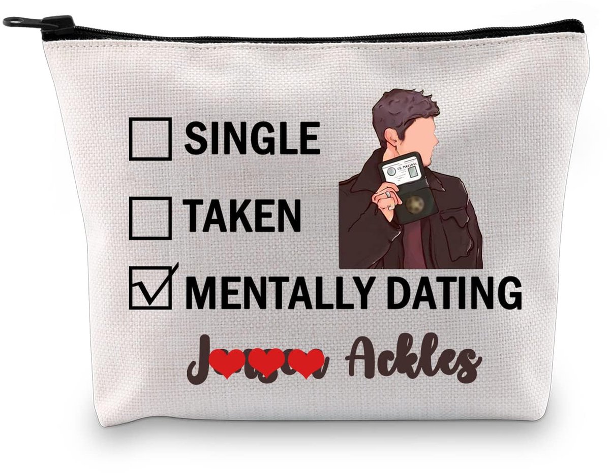 Jensen Ackles Inspired Gift Mentally Dating Jensen Ackles Makeup Bag Dean Winchester Fan Cosmetic Bag Jensen Ackles Merch, Jensen Ackles B E