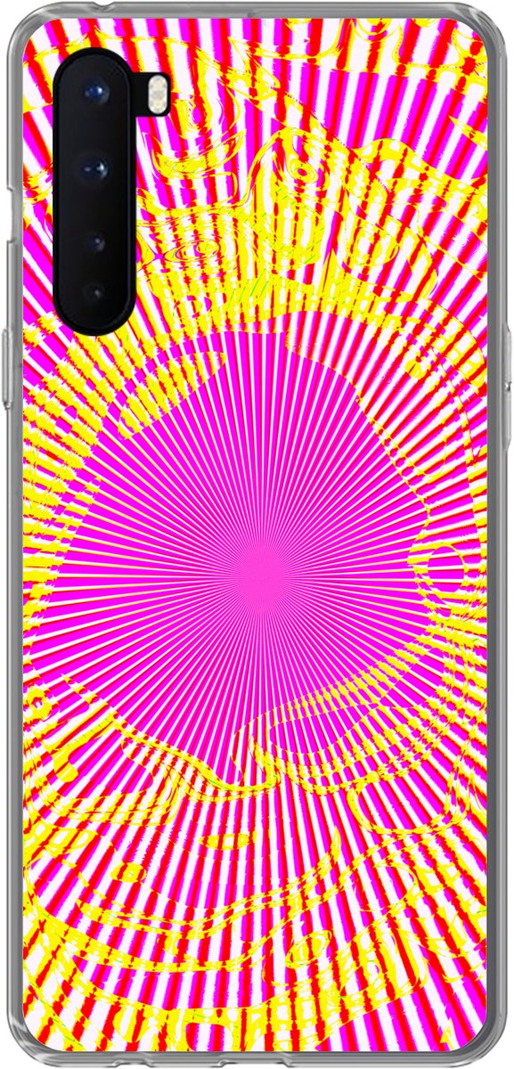 Telefoonhoesje Geschikt voor OnePlus Nord hoesje - Kunst - Straal - Psychedelisch - Siliconen Telefoonhoesje Telefoonhoesje