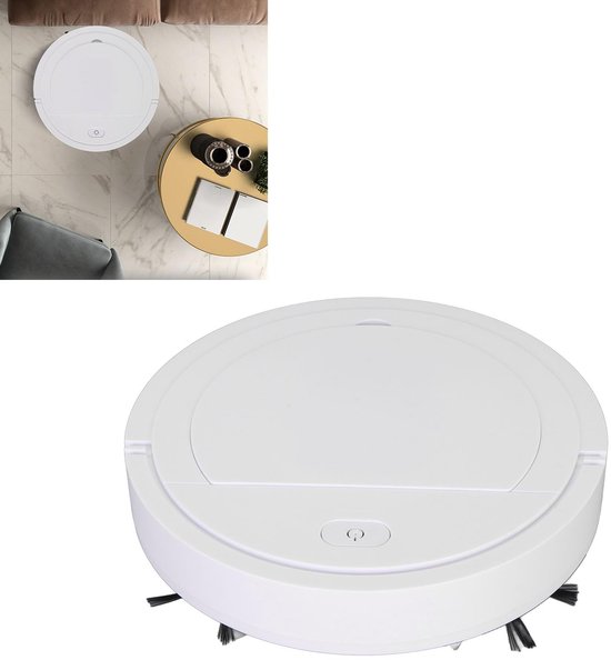 Vloerreinigingsrobot 3,7 V Robotstofzuiger Automatisch Opladen Via USB Ultradunne 3 In 1 Slimme Veegrobot Wit Voor Thuis