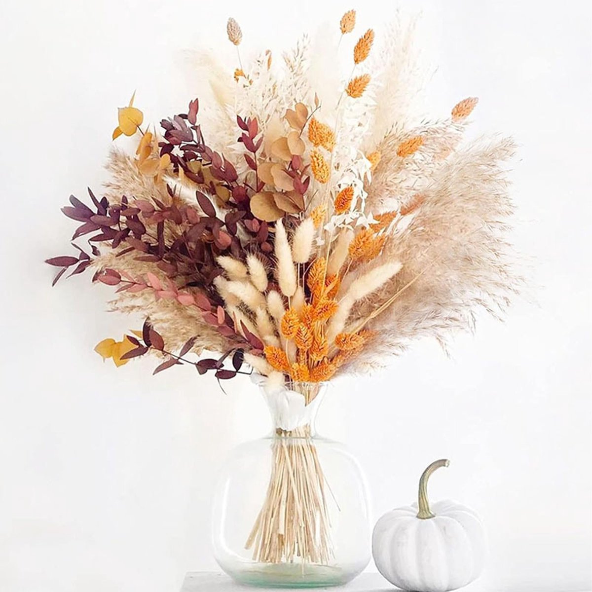 Ibenzoa® Prachtige Gedroogde Pampasgras Bos - Natuurlijk Bohemian Droogbloemen Arrangement voor Thuis en Bruiloft Decoratie