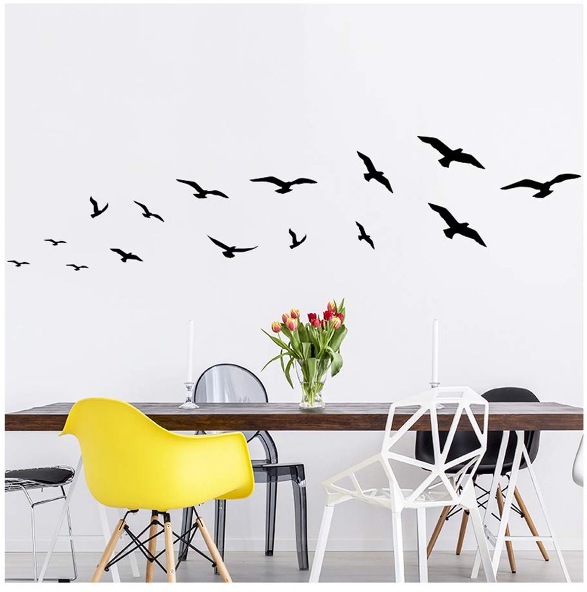 Ambiance-Live Muursticker Decoratie Meeuwen 2 - 30 x 55 cm, Zwart