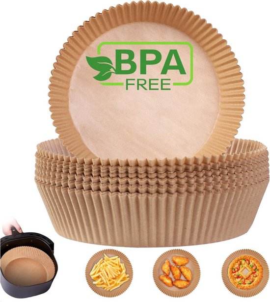 DailySupplies®Airfryer Accessoires - Siliconen Bakje - Bakpapier - Bruin