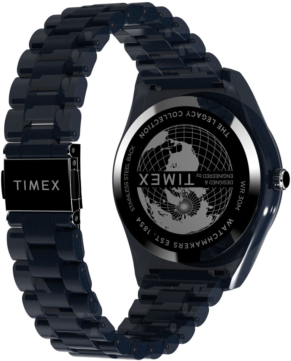 Timex Timex Legacy Ocean Solar Quartz Analog Blauw Case: 100% Recycled Material | Armband: 100% Recycled Material 42 TW2W56200YH