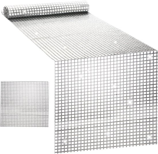 Disco Table Runner, 30x274cm Disco Tablecloth PET 70s 80s Disco Table Decorations Silver Decor for the Retro 70s Theme Birthday Dance Party Wedding