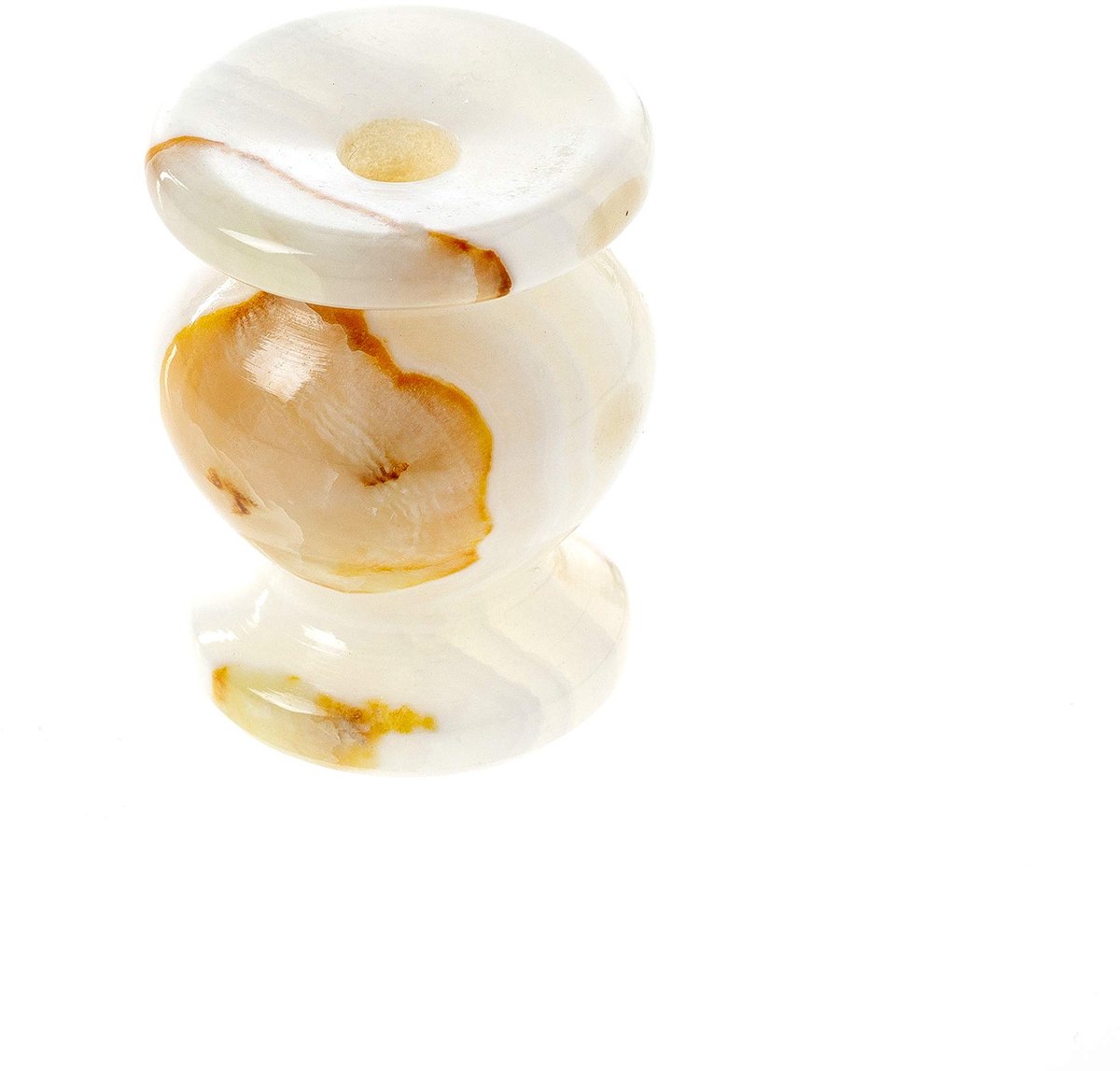 Danilovo Kaarsenhouder, Natuurlijke Onyx Kandelaar voor Dunne Kaarsen, Orthodoxe Kaarsenhouder van Onyx Marmer, Ideaal voor Kaarsen tot Ø 9 mm (Hoogte 5 cm)