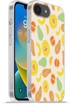 Coque de téléphone compatible avec iPhone 16 - Motifs fruits et melon - Coque en Siliconen