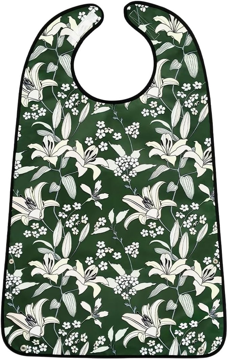 Image of 3 Pack Slabbetjes Geschikt voor volwassenen Geschikt voor vrouwen wasbaar slabbetje herbruikbare waterdichte kleding beschermer met optionele kruimelvanger