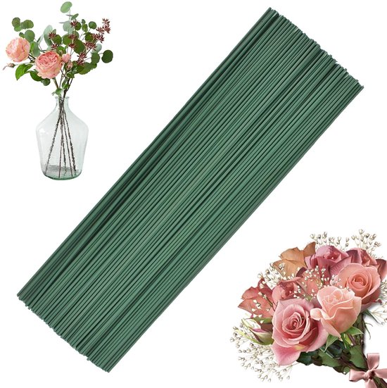 Foto: Stems flower wire groene 100 stukken 30 cm 2 mm ijzeren stelen voor bloemstukken metalen draad voor bloemarrangementen