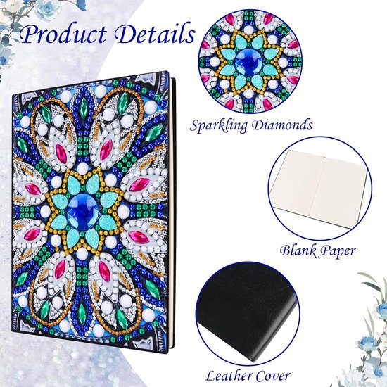 2 stuks Diamond Painting Mandala A5 notitieboek - knutselset voor kinderen vanaf 6 - 7 - 8 - 9 - 10 jaar - 5D DIY Diamond Pasted Painting - notitieboeket - knutselen - meisjes - cadeau - creatief speelgoed voor meisjes van 10 van Joy Toy — afbeelding 3