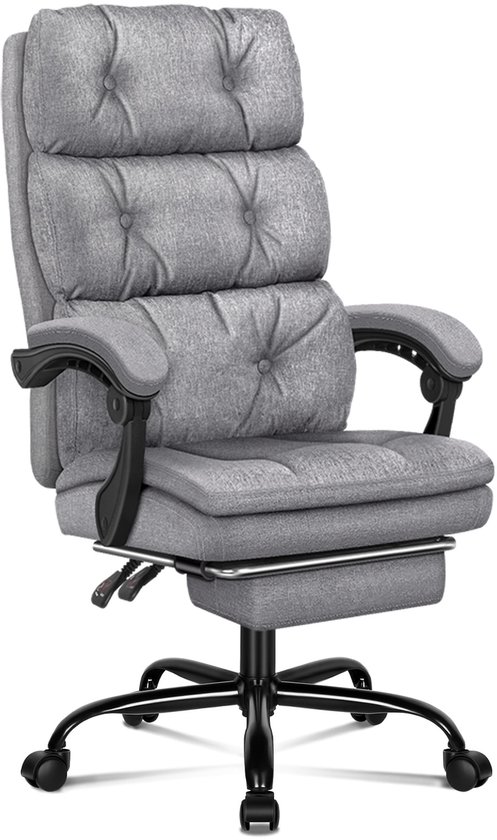 ALFORDSON Ergonomische Bureaustoel Met Voetensteun – Verstelbare Netstoel Hoge Rug, Zwart
