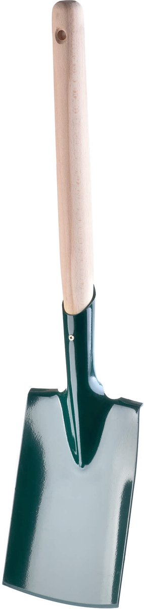 KADAX Spaden, tuinspade van metaal, grafschep met steel van hout, om te graven, gereedschap voor tuin, reizen, robuuste grafspatten, plantenspatten, tuingereedschap (groen)