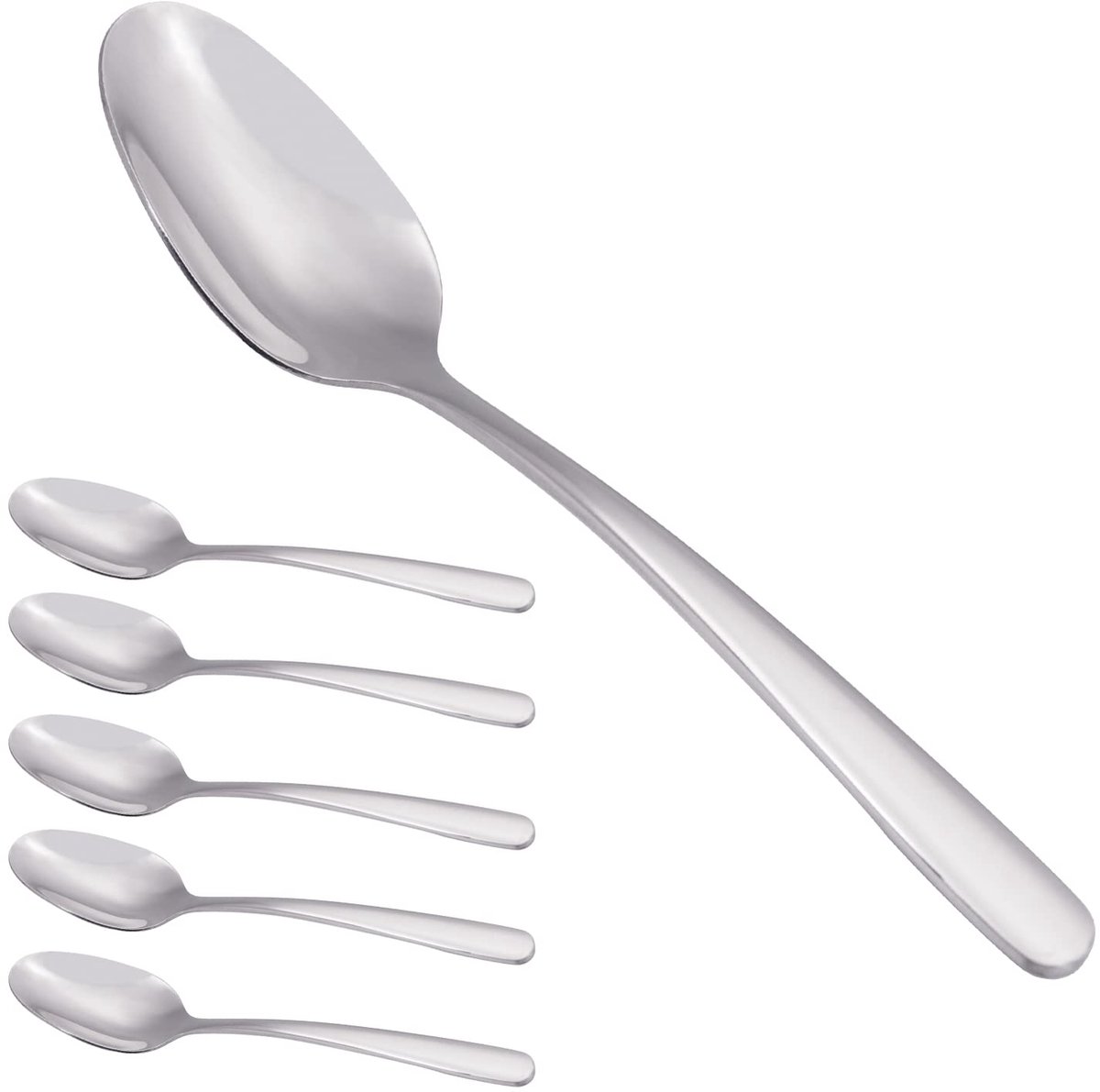 Unyqoos® Set van 6 Roestvrijstalen Dessertlepels met Elegant Ontwerp en Hoogwaardige Afwerking