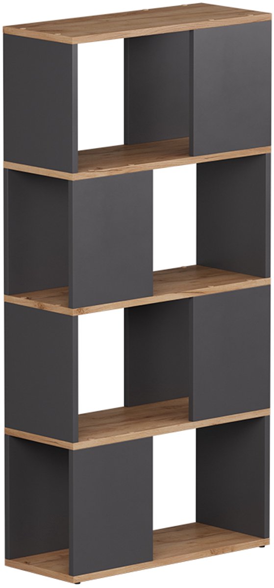 Vicco Eneos Ruimteverdeler – 60 x 124.5 cm Antraciet/gouden eik Antraciet/Goudkleurig Eiken