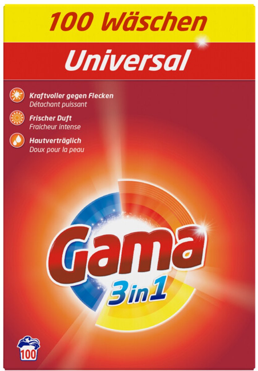 Gama Poeder Wasmiddel Universal 100 Wasbeurten - 6 kg