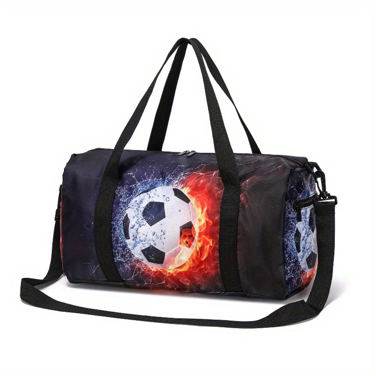 Voetbal Reistas Kind | Voetbal Sporttas Kind | Voetbal Weekendtas | Handbagage Kind Vliegtuig | 25 Liter | Sporttas Jongens | Weekendtas met Voetbal | Rode Kindertas Peuter | Tas voor Logeren of Vakantie | 24x20x45 cm