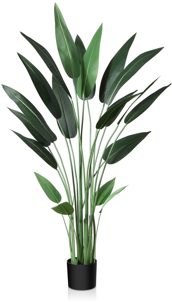 CROSOFMI Kunstmatige Lelieboom 140CM Nep Tropische Plastic Palmboom Perfecte Grote Planten in Pot voor Binnen Buiten Thuis Kantoor Tuin Moderne Decoratie Housewarming Cadeau (1 Pak)