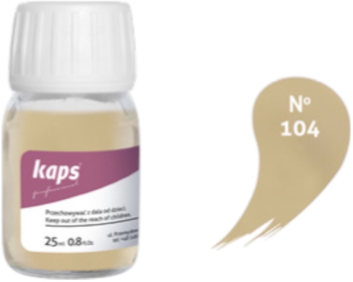 Kaps super color leer & kunstleer verf inc.cleaner - (104) Biscuit - 25ml