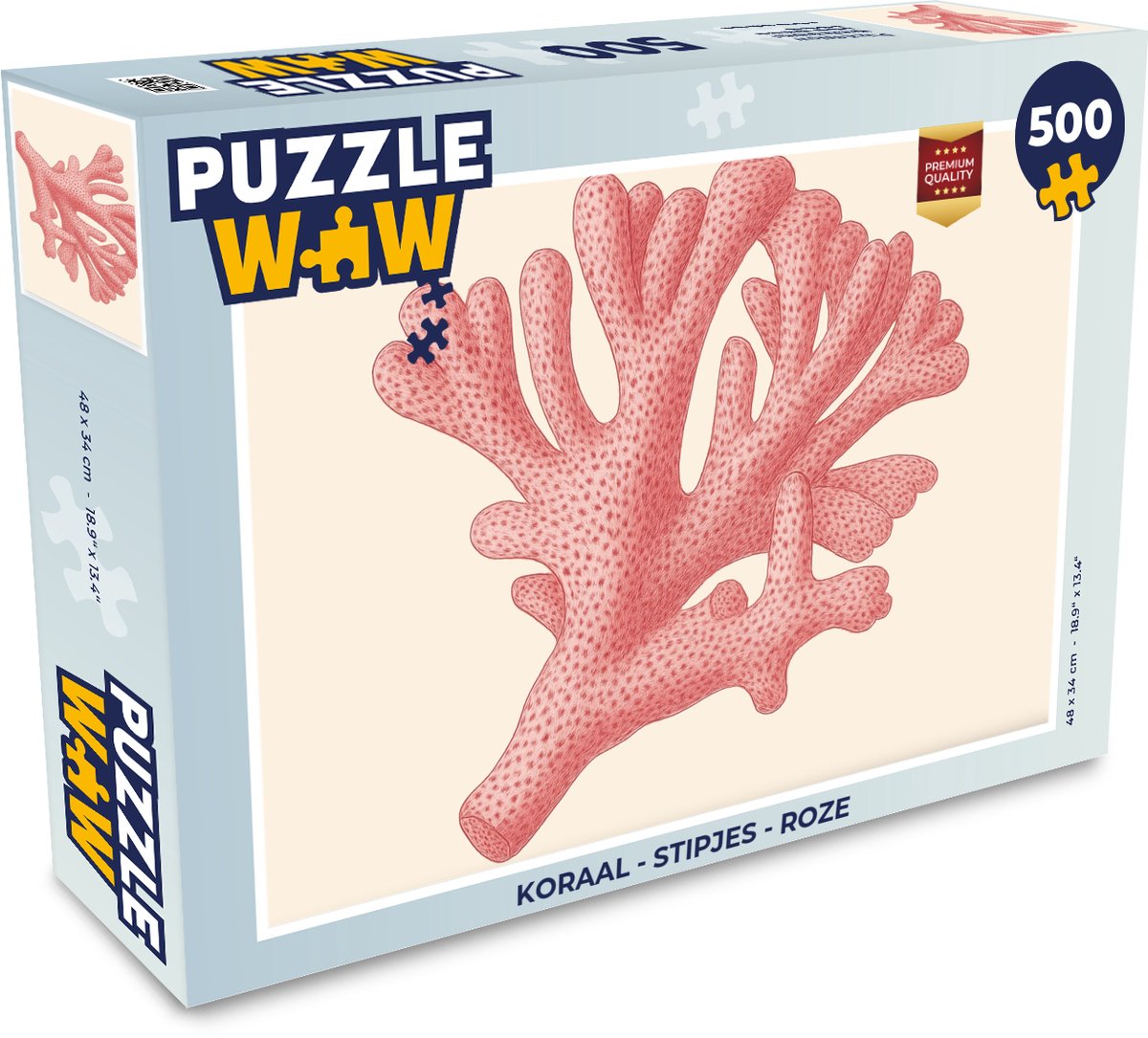 Puzzel Koraal - Stipjes - Roze - Legpuzzel - Puzzel 500 stukjes
